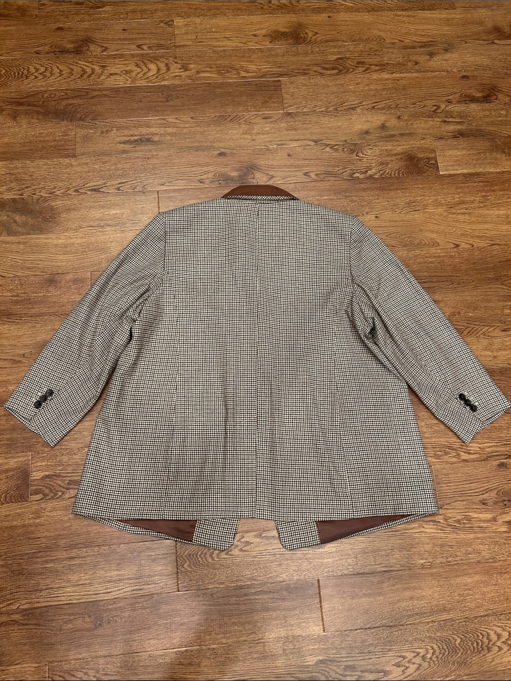 Talbots Plus Petite Relaxed 90s Blazer Autumn Check Brown Houndstooth Women 22wp - Picture 15 of 16